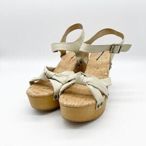 Korks Women's Dawson Off White Platform Wedge Sandal‎ Size 10